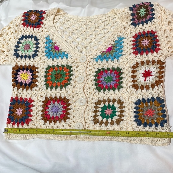 SHEIN Floral Crochet Openwork Cardigan in size large - Picture 10 of 10